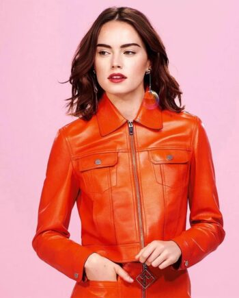 Daisy Ridley Hot Orange Leather Jacket - Modajacket