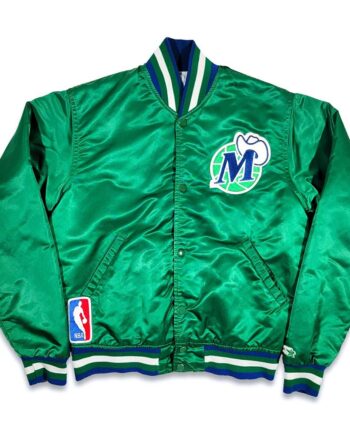80s Dallas Mavericks Green Bomber Jacket - Modajacket