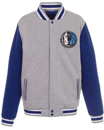 Dallas Mavericks Gray and Royal Varsity Wool Jacket - Modajacket