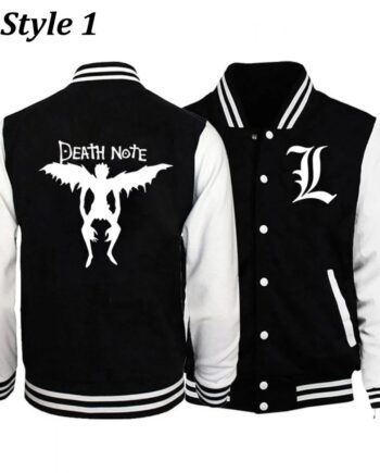 Varsity Death Note White and Black Jacket - Modajacket