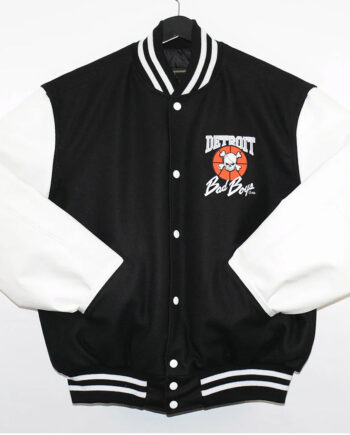 Detroit Bad Boys Varsity Black and White Jacket - Modajacket
