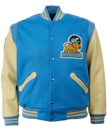 Varsity 1952 Detroit Lions Cream and Blue Jacket - Modajacket