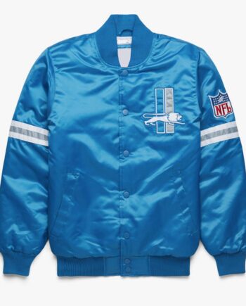 Detroit Lions Bomber Satin Light Blue Jacket - Modajacket