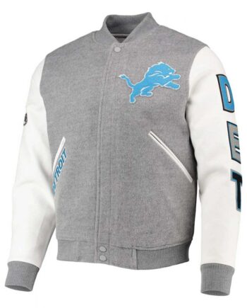 Varsity Detroit Lions Grey and White Jacket - Modajacket