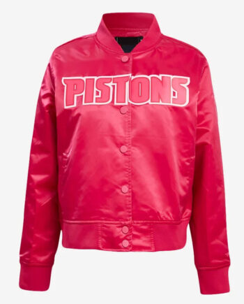 Detroit Pistons Triple Pink Satin Jacket - Modajacket