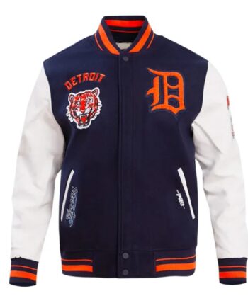 Retro Detroit Tigers Classic Rib Varsity Jacket - Modajacket
