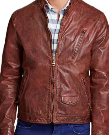 Joseph Gordon Levitt Don Jon Brown Distressed Leather Jacket - Modajacket