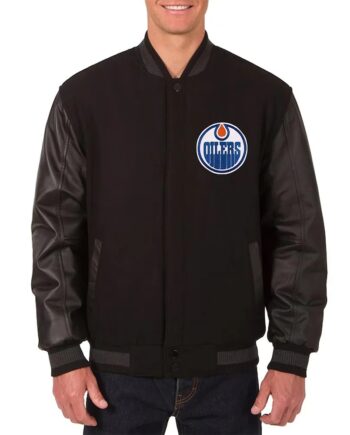 Edmonton Oilers Varsity Black Jacket - Modajacket