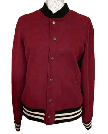 The Vampire Diaries Season 4 Nina Dobrev Burgundy Varsity Jacket - Modajacket