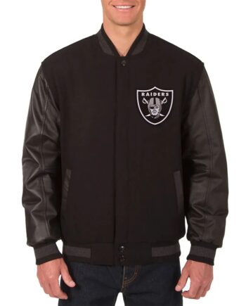 Las Vegas Raiders Embroidered Varsity Black Jacket - Modajacket