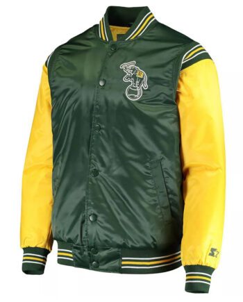 Oakland Athletics Enforce Varsity Satin Jacket - Modajacket
