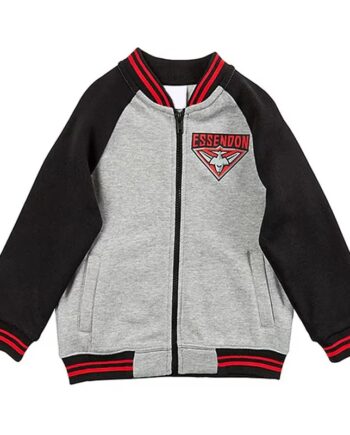 Collingwood Magpies Gray and Black Varsity Fleece Jacket - Modajacket