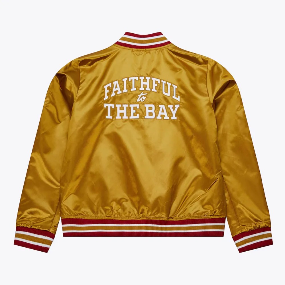 Faithful to The Bay San Francisco 49ers Gold Satin Jacket 2 Faithful to The Bay San Francisco 49ers Gold Satin Jacket