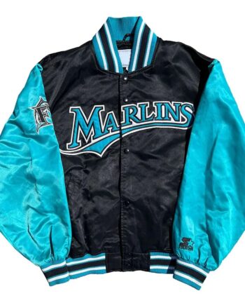 Florida Marlins Blue & Black Satin Jacket - Modajacket