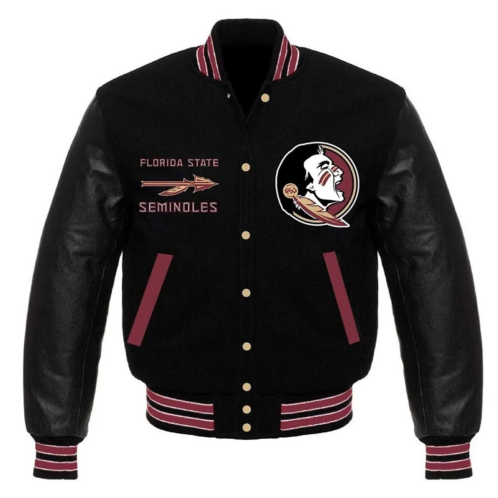 Florida State Seminoles Varsity Black Jacket 1 Florida State Seminoles Varsity Black Jacket - Modajacket