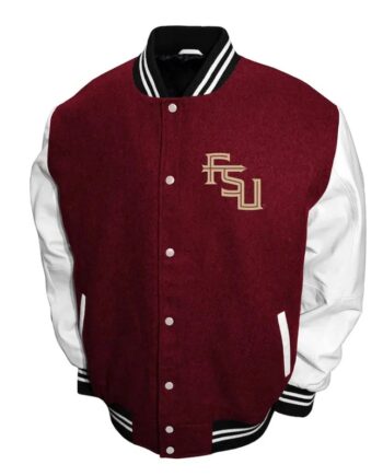 Florida State Seminoles Graduate Burgundy and White Varsity Jacket - Modajacket