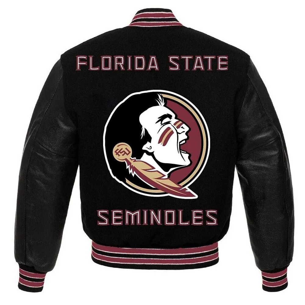 Florida State Seminoles Varsity Black Jacket 2 Florida State Seminoles Varsity Black Jacket