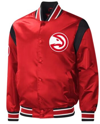 Atlanta Hawks Force Play Red Satin Jacket - Modajacket