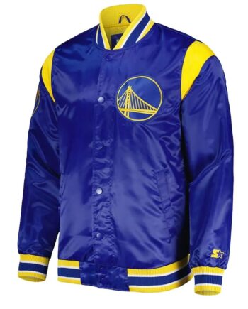 Golden State Warriors Force Play Royal Satin Jacket - Modajacket