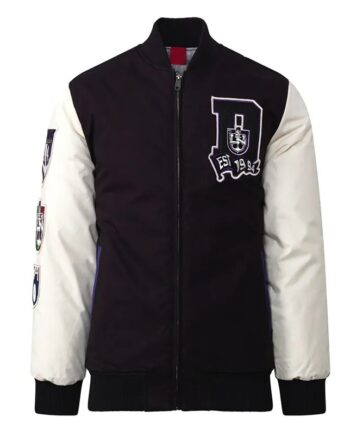 Fremantle Dockers Collegiate Black and White Varsity Jacket - Modajacket