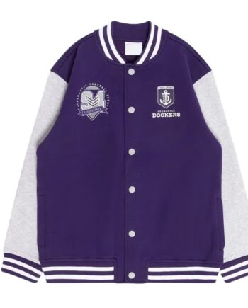 Fremantle Dockers Varsity Fleece Purple and Gray Jacket - Modajacket