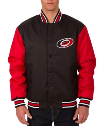 Carolina Hurricanes Black and Red Poly-Twill Jacket - Modajacket