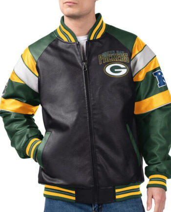 Green Bay Packers G-III Faux Varsity Leather Jacket - Modajacket