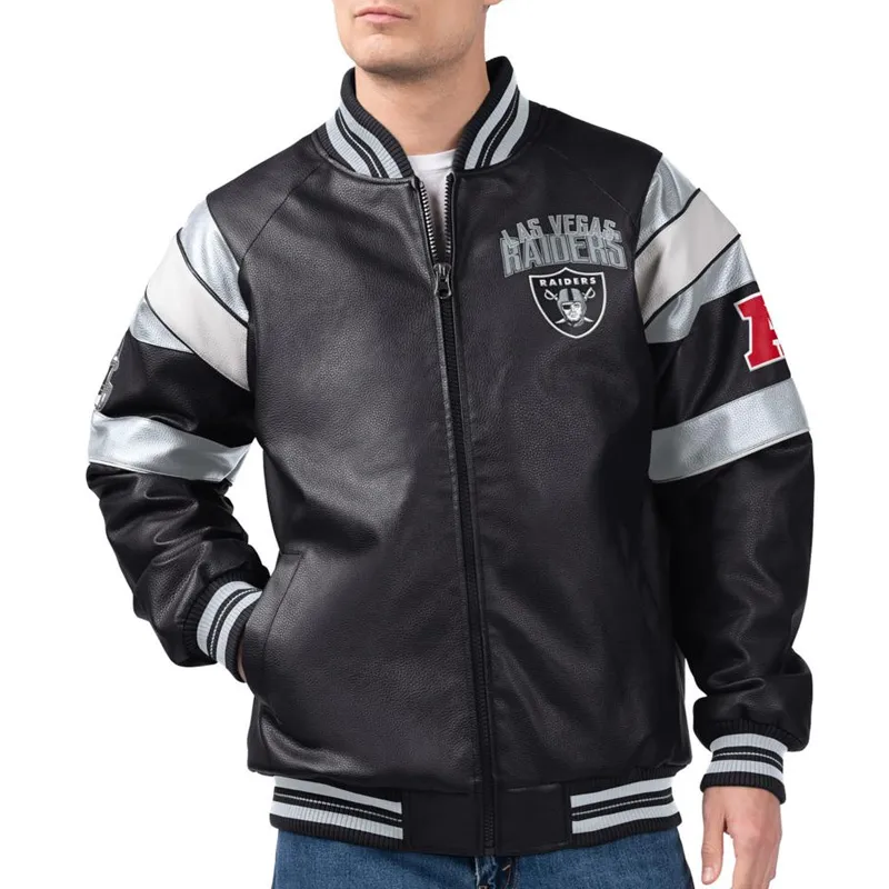 Las Vegas Raiders G-III Faux Varsity Leather Jacket 1 Las Vegas Raiders G-III Faux Varsity Leather Jacket - Modajacket