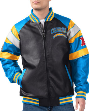 Los Angeles Chargers G-III Faux Varsity Leather Jacket - Modajacket