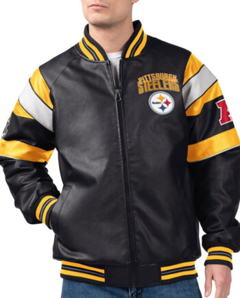 Pittsburgh Steelers G-III Faux Varsity Leather Jacket - Modajacket
