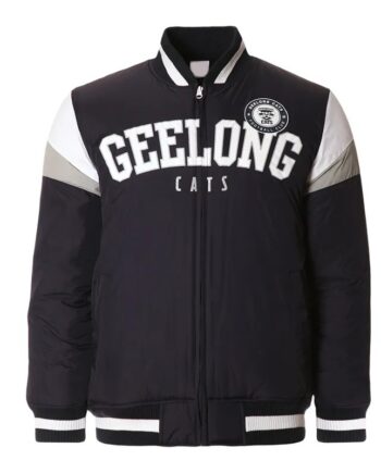 Geelong Cats Fan Black Varsity Jacket - Modajacket