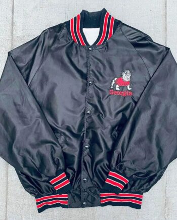 Georgia Bulldogs 1980s Blackout Satin Jacket - Modajacket