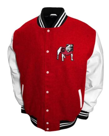Georgia Bulldogs Graduate Red and White Varsity Jacket - Modajacket