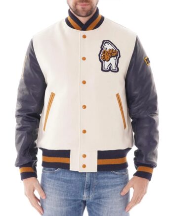 Golden Bear Patch Varsity Jacket - Modajacket