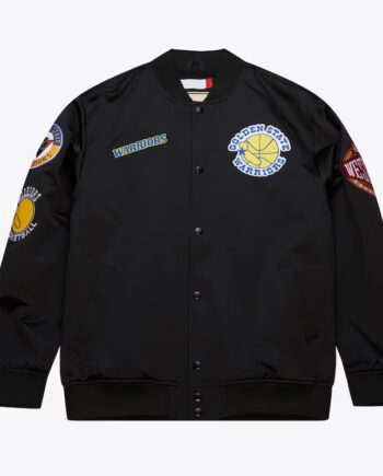 Golden State Warriors Black Out Satin Jacket - Modajacket