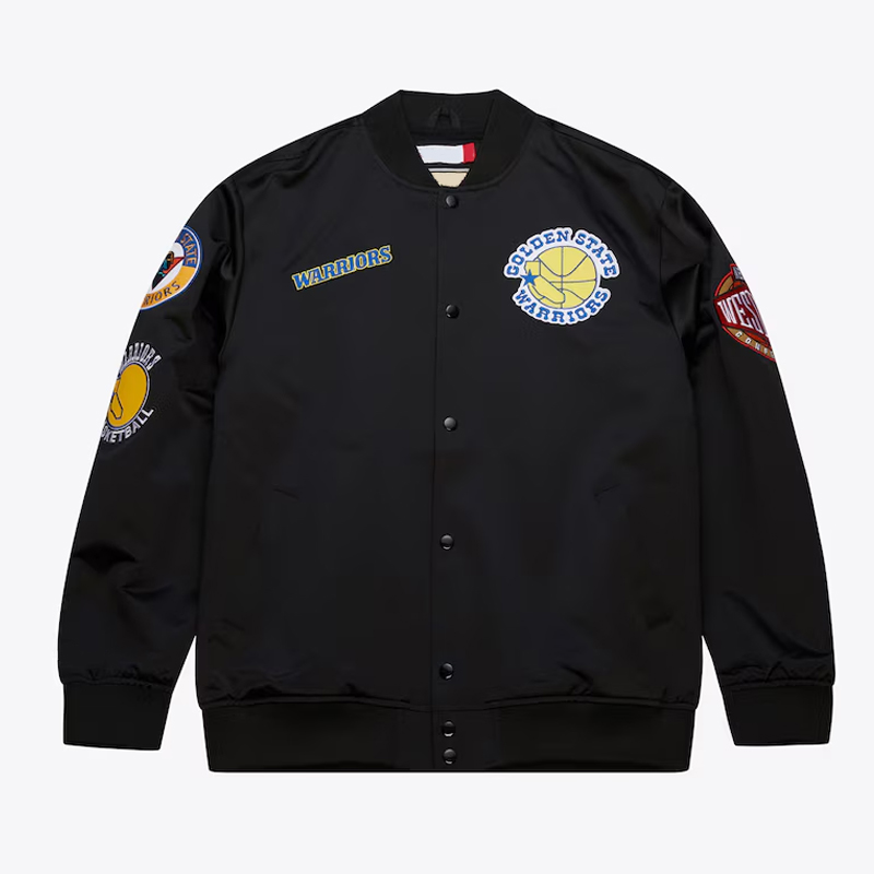 Golden State Warriors Black Out Satin Jacket 1 Golden State Warriors Black Out Satin Jacket - Modajacket