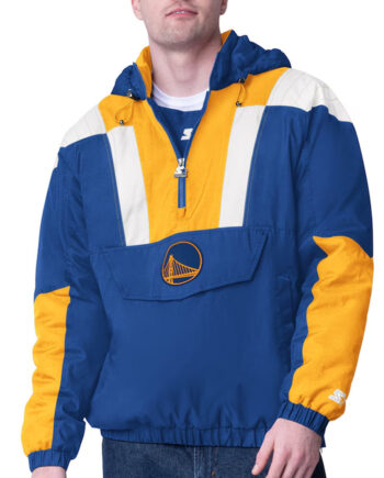 Golden State Warriors Charger Half-Zip Pullover Jacket - Modajacket