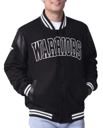 Golden State Warriors Clutch Hitter Black Varsity Jacket - Modajacket