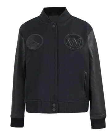 Golden State Warriors Triple Black Varsity Wool/Leather Jacket - Modajacket