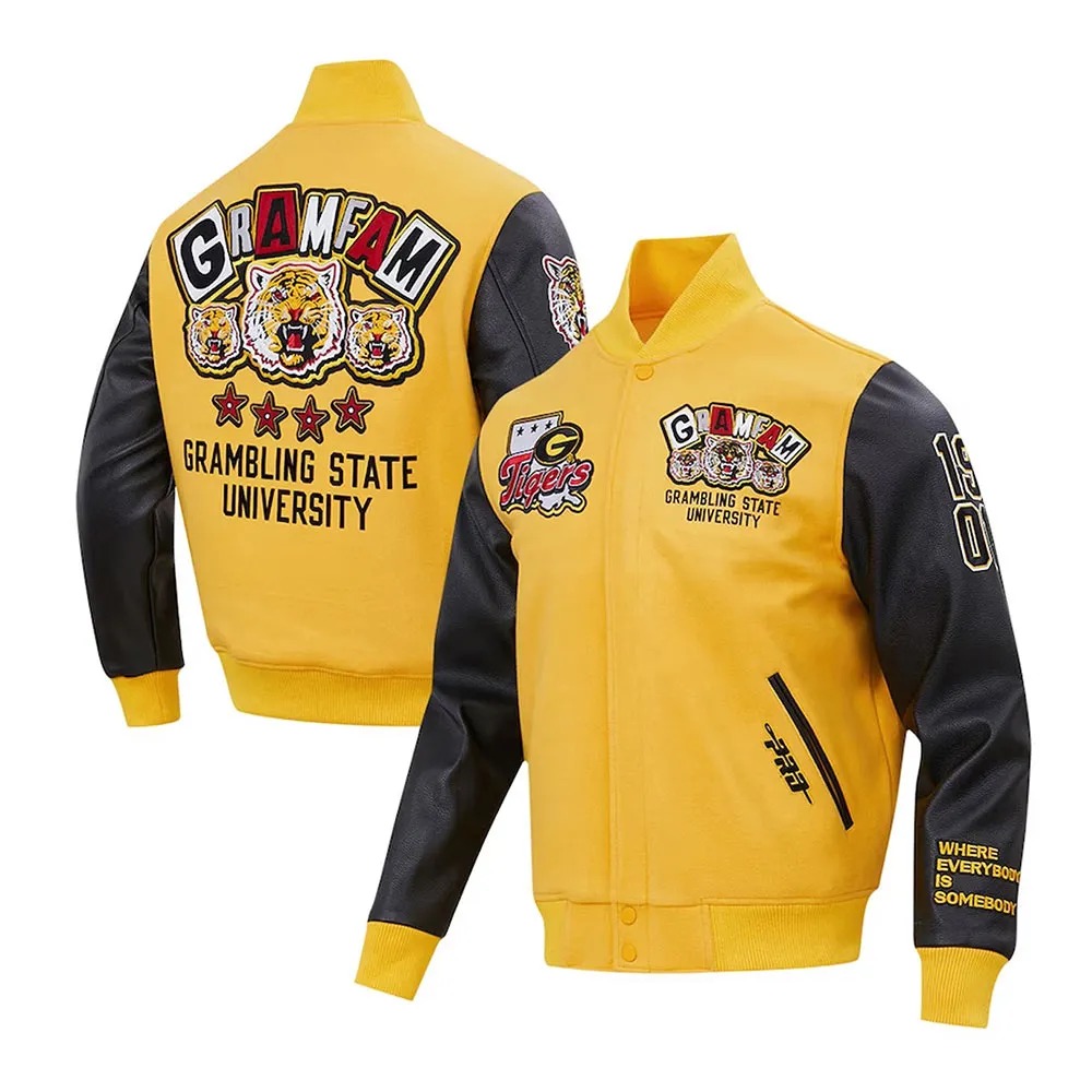 Grambling Tigers Homecoming Gold Varsity Jacket 3 Grambling Tigers Homecoming Gold Varsity Jacket