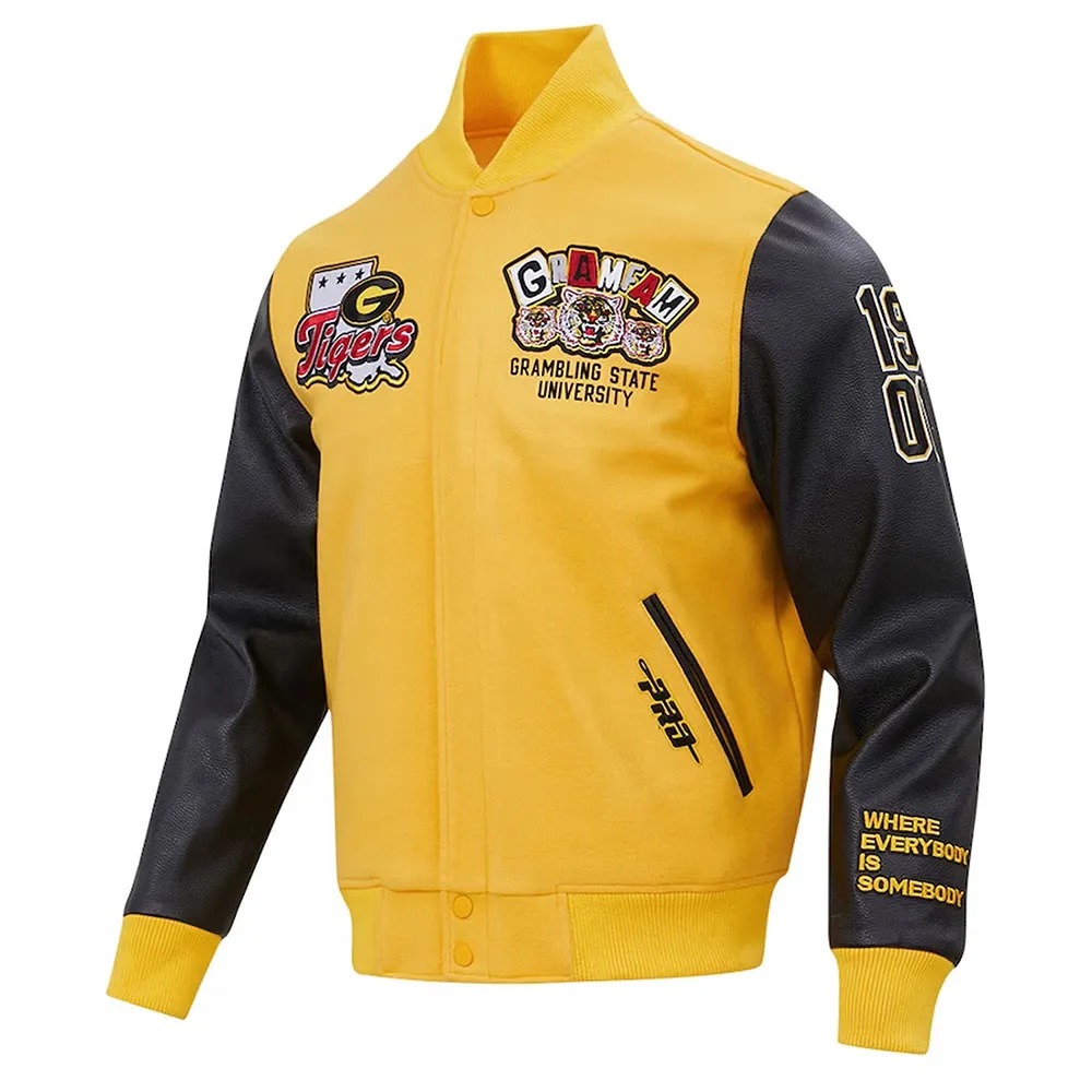Grambling Tigers Homecoming Gold Varsity Jacket 1 Grambling Tigers Homecoming Gold Varsity Jacket - Modajacket