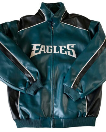 Philadelphia Eagles Green and Black Leather Jacket - Modajacket