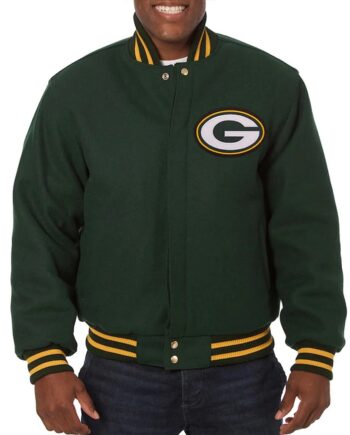 Green Bay Packers Varsity Green Wool Jacket - Modajacket