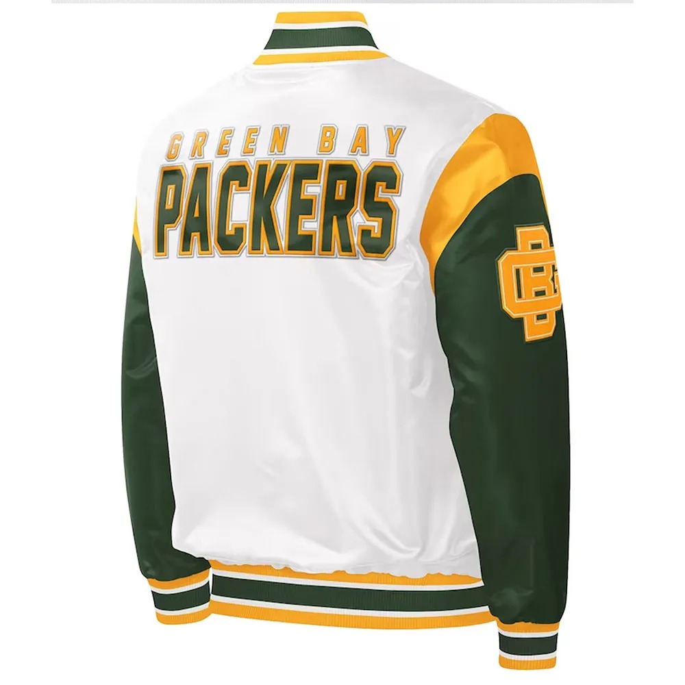 Green Bay Packers Throwback Varsity Satin Jacket 2 Green Bay Packers Throwback Varsity Satin Jacket