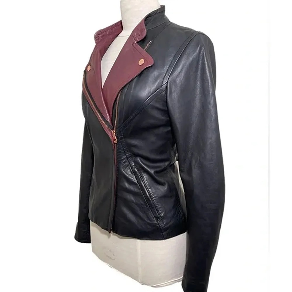 Grey Anatomy S12 Sara Ramirez Leather Jacket 4 Grey Anatomy S12 Sara Ramirez Leather Jacket
