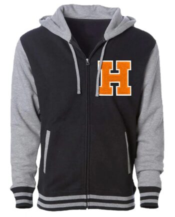 Varsity Haddonfield Zip Up Black and Gray Hoodie - Modajacket