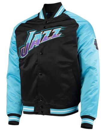 Black/Light Blue Utah Jazz Hardwood Classics Reload 3.0 Jacket - Modajacket