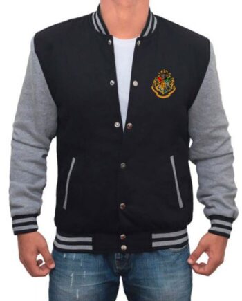 Harry Potter Hogwarts Varsity Black and Grey Jacket - Modajacket