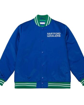 Hartford Whalers Heavyweight Royal Satin Jacket - Modajacket
