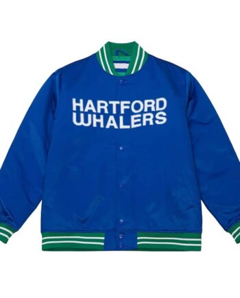 Hartford Whalers Blue Satin Jacket - Modajacket